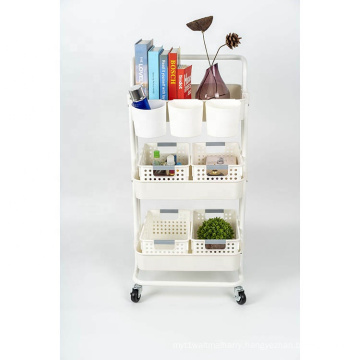 3 Tier Mesh Kitchen Trolley Storage Dining Room Rolling Utility Cart